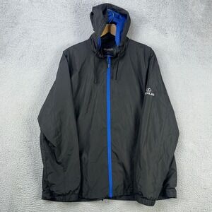 Lexus Mens Hoodie‎ Jacket XL Black Blue Full Zip Drawstring Logo Pocket Outdoor